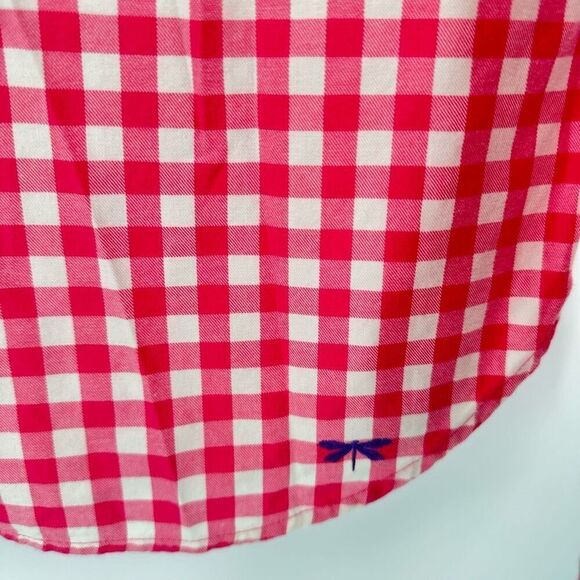 Talbots Pink Check Plaid‎ Button Down Medium Pet Chore Barn Country 100% cotton - Picture 9 of 10